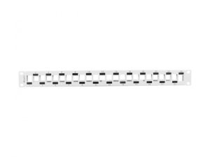 Patch panel pusty Lanberg PPKS-1224-S 24 port 1U 19 naprzemienny z organizerem do modułów keystone szary