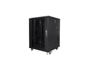 Szafa instalacyjna Rack stojąca 19 15U 600x600 czarna Lanberg (flat pack)