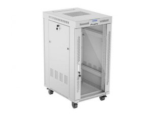 Szafa instalacyjna Rack stojąca 19 22U 600x800 szara drzwi szklane Lanberg (flat pack)