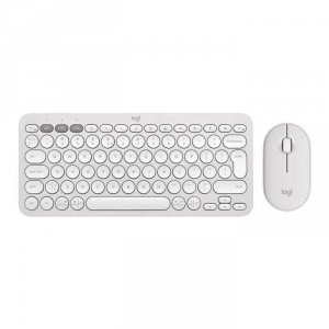 Zestaw bezprzewodowy klawiatura + mysz Logitech Pebble 2 Combo biały
