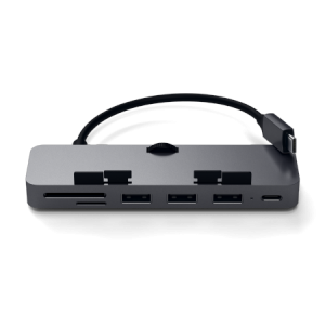 Satechi Aluminum Type-C Clamp Hub Pro - aluminiowy Hub do iMac 2017/2019/2020 USB-C (USB-C, 3x USB-A, czytnik kart micro/SD) (sp