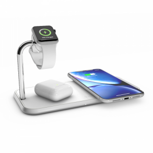 ZENS Dual+Watch - aluminiowa ładowarka bezprzewodowa do dwóch urządzeń oraz Apple Watch (white) [go]