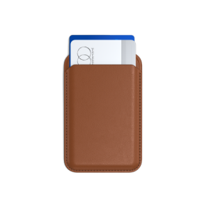Satechi Vegan-Leather Wallet Stand - portfel i podstawka do iPhone'a z wegańskiej skóry kompatybilny z MagSafe (brązowy)
