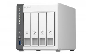 Qnap TS-433-4G, Tower, 4 x 2.5/3.5 SATA , ARM 2.0GHz Quad core, 4GB, 1 x 2.5GbE + 1 x GbE, External adapter (PSU)