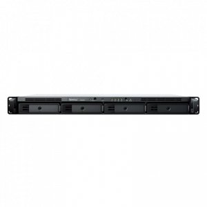 NAS Synology RS422+; 1U RACK; 4x (3.5 SATA HDD/2.5 SATA SSD); AMD Ryzen R1600; 2 GB DDR4 ECC, 2x 1GbE RJ-45