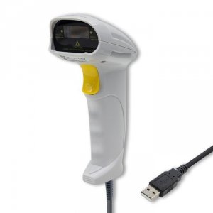 QOLTEC CZYTNIK KODÓW KRESKOWYCH LASEROWY | 1D | USB | BIAŁY