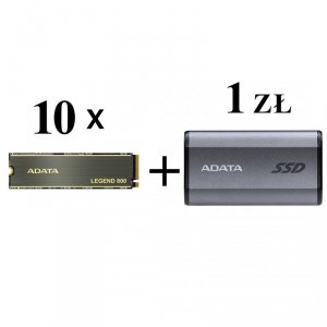 Kup 10 x ADATA DYSK SSD LEGEND 800 1TB M.2 PCIE NVME a otrzymasz dysk zewnętrzny SSD ADATA Elite SE880 500GB Szary za 1 zł