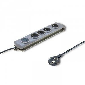 Qoltec Listwa antyprzepięciowa Quick Switch, 4 gniazda, 1,5m, szara