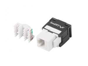 Lanberg Moduł keystone gniazdo beznarzędziowy RJ45 - LSA UTP kat.6 180  stopni do puszki montażowej