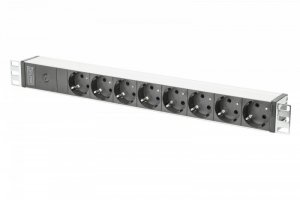 Digitus Listwa zasilająca PDU 19 Rack, 8x gniazdo schuko, 2.0m, 1x wtyk C14, 10A Aluminiowa