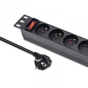 Qoltec Listwa zasilająca PDU do RACK 10 | 1U | 16A | 4xFrench | 1.8m