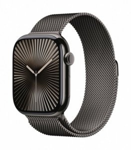 Apple Watch Series 10 GPS + Cellular, koperta 46 mm z tytanu w kolorze łupkowym z bransoletą mediolańską w kolorze tytanu łupkow