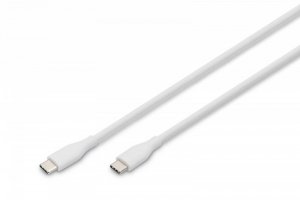 Digitus Kabel połączeniowy silikonowy USB-C - USB-C, USB 2.0 60W, 0,5m Biały
