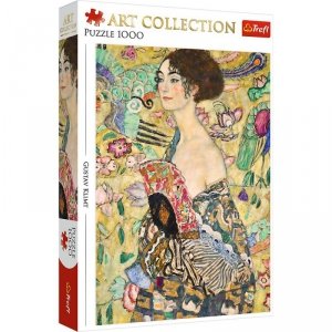 Trefl Puzzle 1000 elementów Dama z wachlarzem Klimt