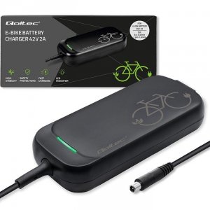 Qoltec Ładowarka do roweru skutera elektrycznego XIAOMI 36V | 42V | 2A |8.0*.8.0mm+pin | wodoodporna + kabel zasilający