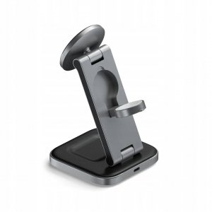 Satechi 3-in-1 Foldable Charging Stand - składana podstawka ładująca Qi2 do trzech urządzeń (US,CAN,EU,UK) (space gray)