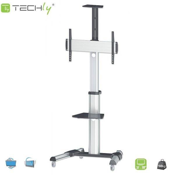 Stojak mobilny Techly 37&quot;-70&quot;, 50kg regulowany, z półką