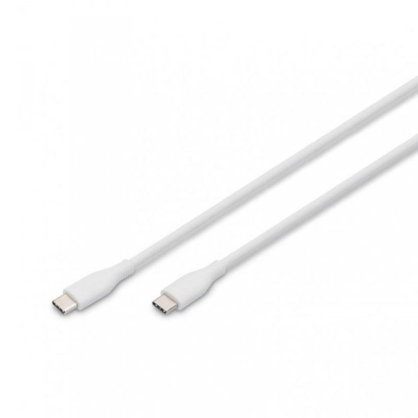 Kabel zasilający DIGITUS silikonowy USB-C - USB-C, USB 2.0 60W, 2m biały