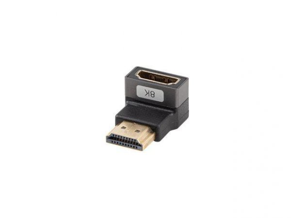 Adapter Lanberg HDMI(F)-&gt;HDMI(F) 8K kątowy dół aluminimum srebrny