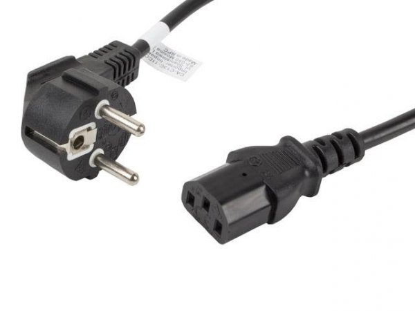 Kabel zasilający Lanberg CEE 7/7 -&gt; IEC 320 C13 1,8m VDE czarny