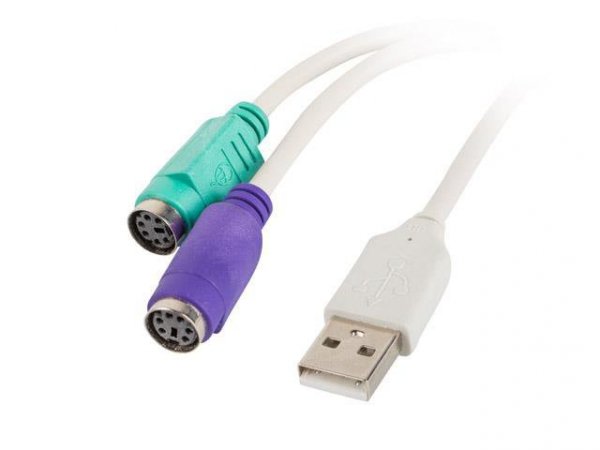 Kabel adapter Lanberg USB 3.0 -&gt; 2x PS/2 biały