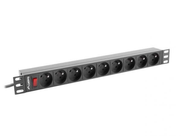 Listwa zasilająca Lanberg do RACK 1U 16A PDU 19&quot; 9x PL 3m czarna