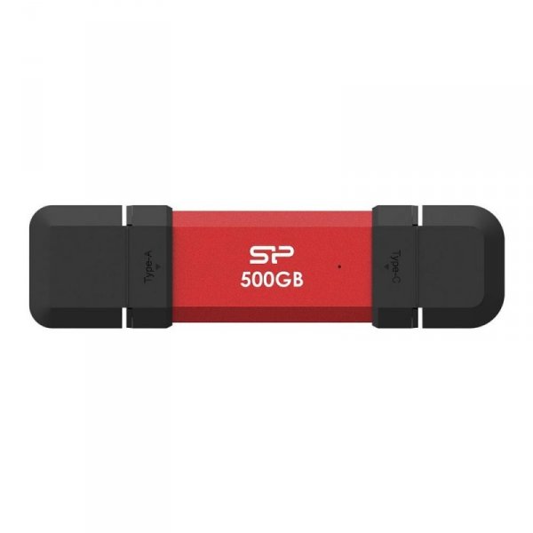 Dysk zewnętrzny SSD Silicon Power DS72 500GB USB-A USB-C (1050/850 MB/s) czerwony