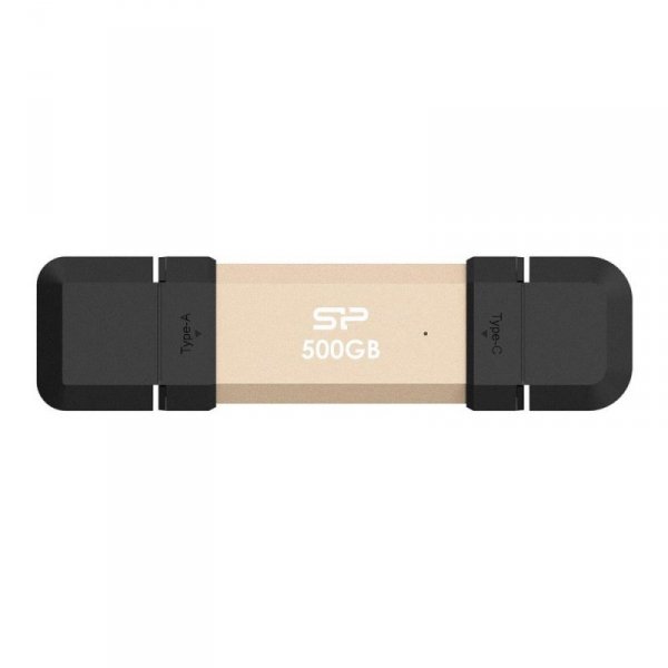 Dysk zewnętrzny SSD Silicon Power DS72 500GB USB-A USB-C (1050/850 MB/s) złoty