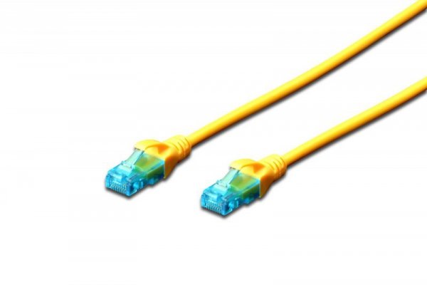 Patchcord DIGITUS UTP kat. 5e 2m PVC żółty