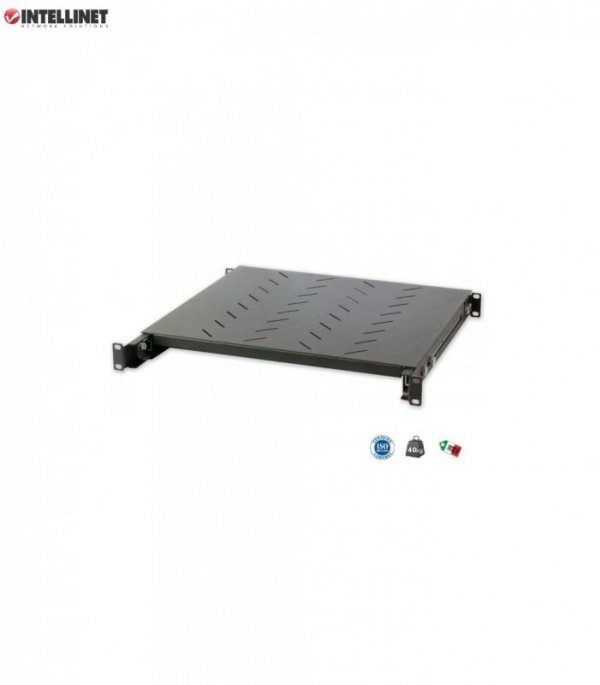 Półka do szafy 19&quot; Intellinet 415mm 1U wysuwana 430-665m, czarna
