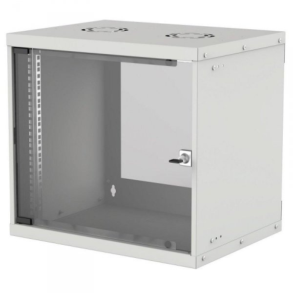 Szafa wisząca Intellinet BASIC, 9U, 540/560, Rack 19&quot;, szklane drzwi, FLATPACK, szara