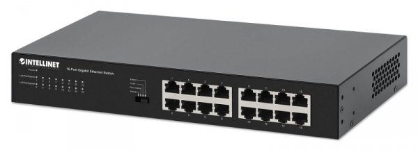 Switch niezarządzalny Intellinet 16x 10/100/1000 Mbps desktop/Rack 19&quot; manual VLAN