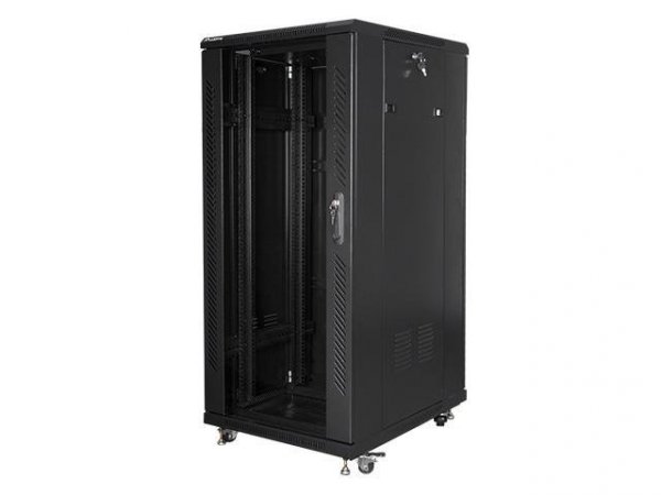 Szafa instalacyjna Rack stojąca 19&quot; 27U 600x800 czarna Lanberg (flat pack)