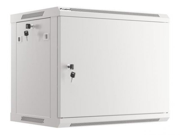 Szafa instalacyjna Rack wisząca 19&quot; 9U 600x450 szara drzwi metalowe Lanberg (flat pack)