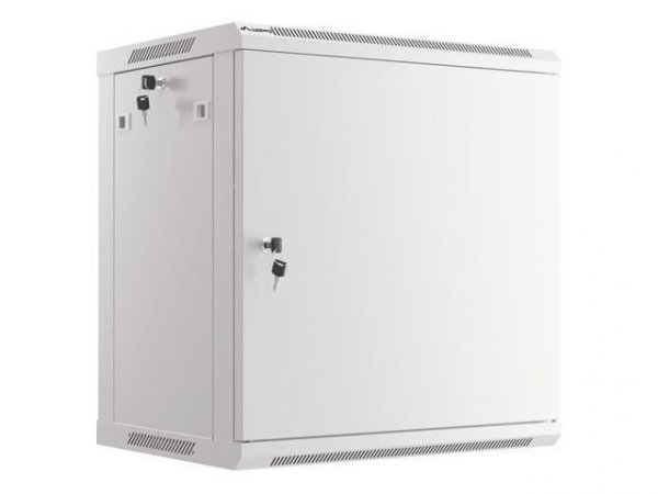 Szafa instalacyjna Rack wisząca 19&quot; 12U 600x450 szara drzwi metalowe Lanberg (flat pack)