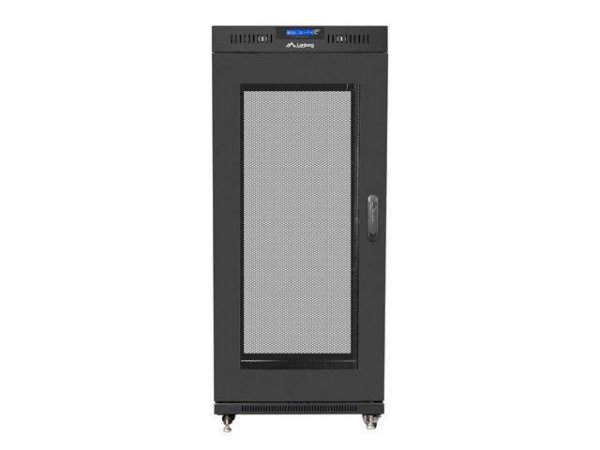 Szafa instalacyjna Rack stojąca 19&quot; 15U 800x1000 Drzwi Perforowane czarna Lanberg (flat pack) LCD