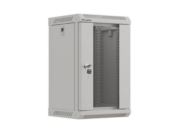 Szafa instalacyjna Rack Lanberg Wisząca 10&quot; 9U 300x300 Drzwi Przeszklone (flat pack) Szara