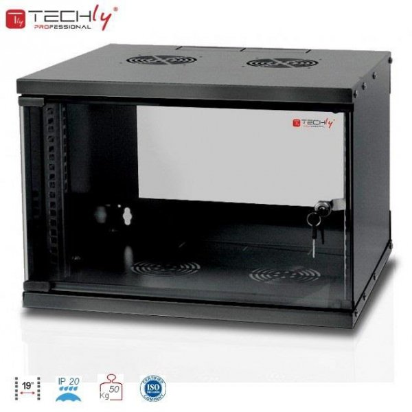 Szafa wisząca TechlyPro ECO 19&quot; 6U/320 zmontowana, czarna