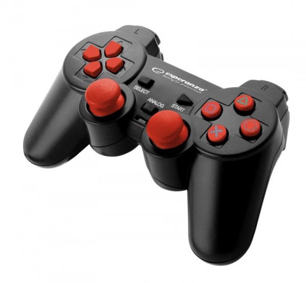 Gamepad PS2/PS3/PC USB Esperanza &quot;Corsair&quot; czarno/czerwony