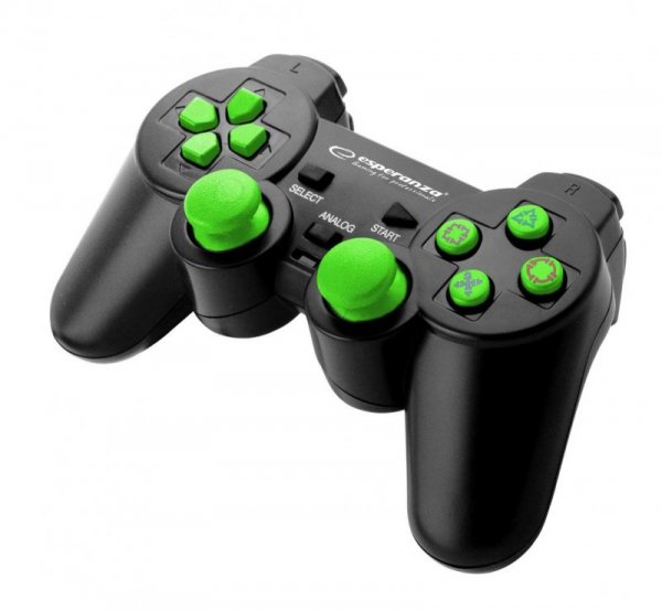 Gamepad PS3/PC USB Esperanza &quot;Trooper&quot; czarno/zielony