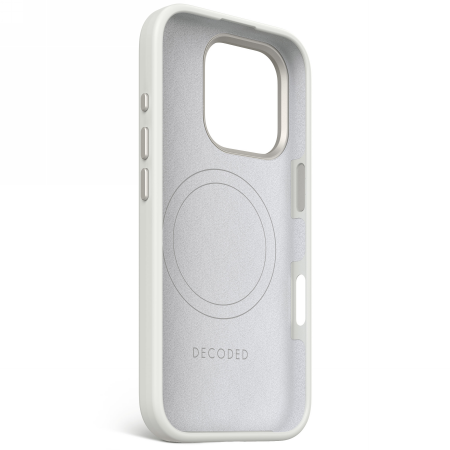 Decoded AntiMicrobial Silicone Backcover - silikonowa obudowa ochronna do iPhone 16 Pro kompatybilna z MagSafe (stone gray)