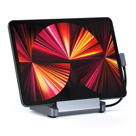 Satechi Aluminum Stand Hub - aluminiowa podstawka z Hub do urządzeń mobilnych (USB-C, USB-A, 4K HDMI, czytnik kart micro/SD, jac