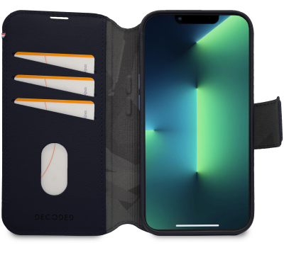 Decoded Detachable Wallet – skórzana obudowa ochronna do iPhone 13/14 kompatybilna z MagSafe (navy)