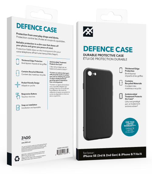 iFrogz Defence - obudowa ochronna do iPhone SE 2/3 G, iPhone 6/8 (black) [P]