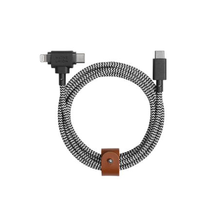 Native Union Belt Cable Duo - kabel USB-C - USB-C / lightning, 1,5 m (zebra)