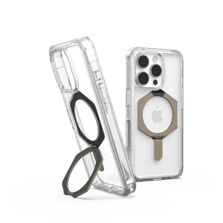 UAG Plyo XTE Magsafe - obudowa ochronna z podstawką do iPhone 16 Pro kompatybilna z MagSafe (clear/titanium)