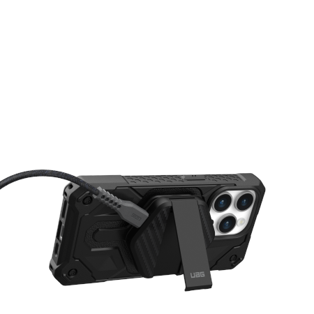 UAG Wireless Charger - bezprzewodowa ładowarka 15W z podstawką, kompatybilna z MagSafe (black / carbon fiber)