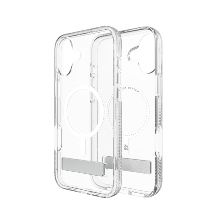 ZAGG Crystal Palace Snap Kickstand - obudowa ochronna z podstawką do iPhone 16 Plus kompatybilna z MagSafe (clear)