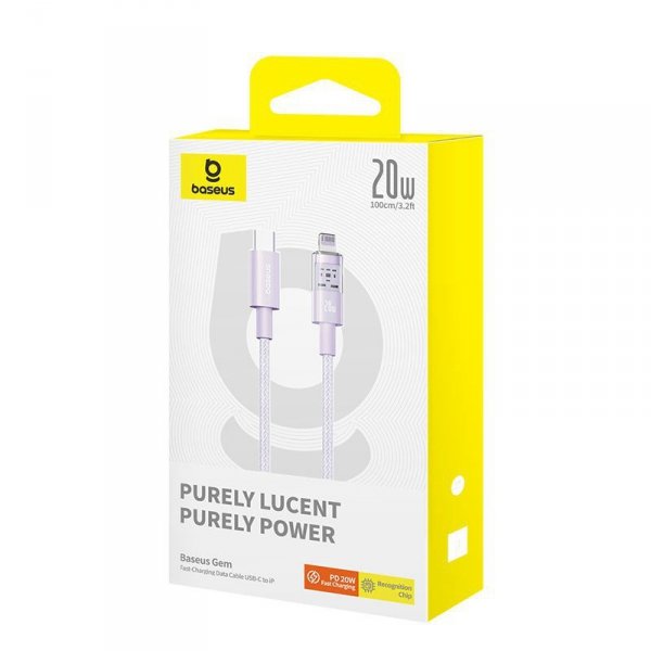 Kabel Baseus Gem USB C-IP 20W 1m (fioletowy)