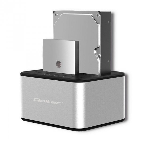 QOLTEC STACJA DOKUJĄCA DYSKÓW 2XHDD/SSD 2.5&quot;/3.5&quot; SATA | USB 3.0 | KLONOWANIE